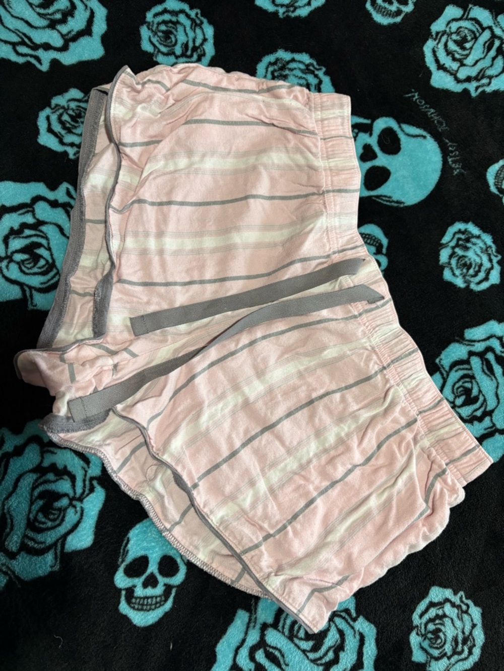 Victoria's Secret Pink and Gray Striped Pajama Shorts